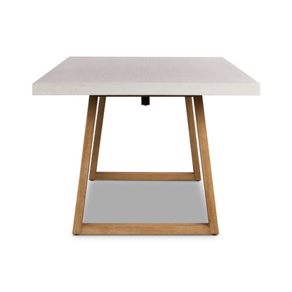 2.4m Sierra Rectangular Dining Table | Beige with Light Honey Timber Legs - www.elkstone.com.au