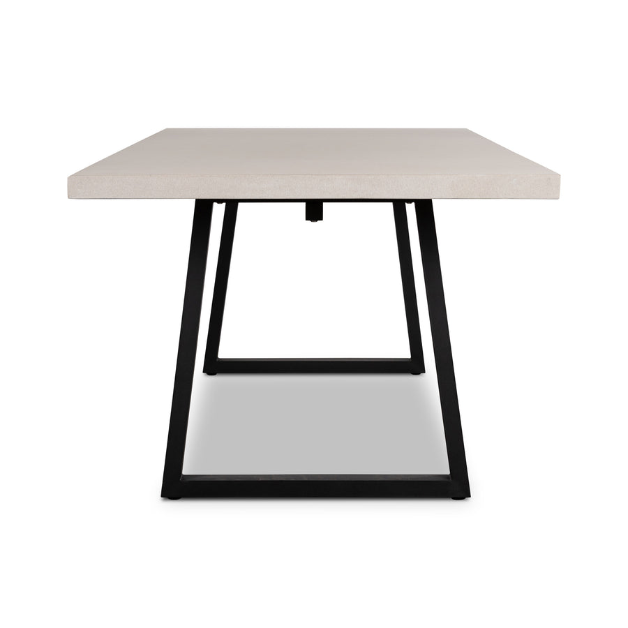 3.0m Sierra Rectangular Dining Table | Beige with Black Metal Legs - www.elkstone.com.au