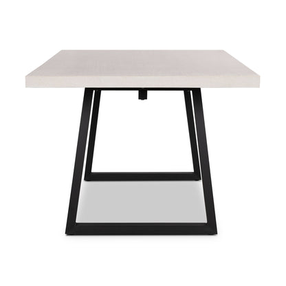 2.4m Sierra Rectangular Dining Table | Beige with Black Metal Legs - www.elkstone.com.au