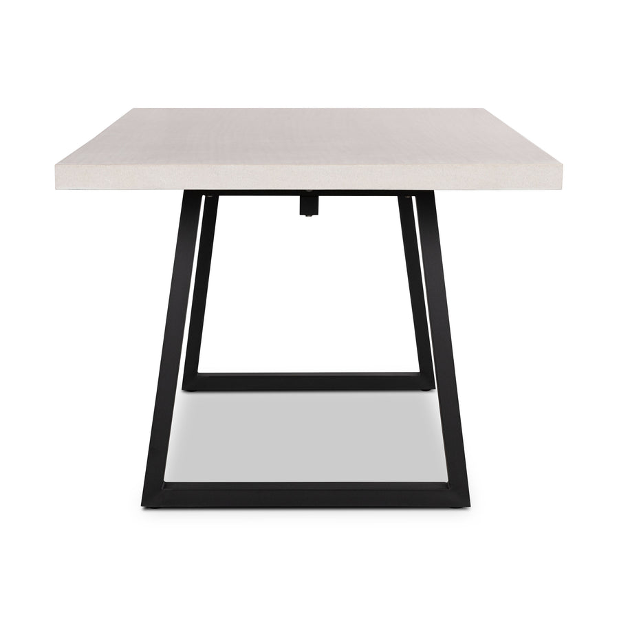 2.4m Sierra Rectangular Dining Table | Beige with Black Metal Legs - www.elkstone.com.au