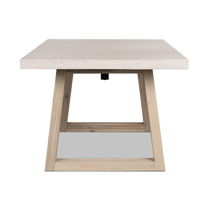 2.4m eTerrazzo Rectangular Dining Table | Ivory Coast with Wide Ivory Wash Legs - www.elkstone.com.au