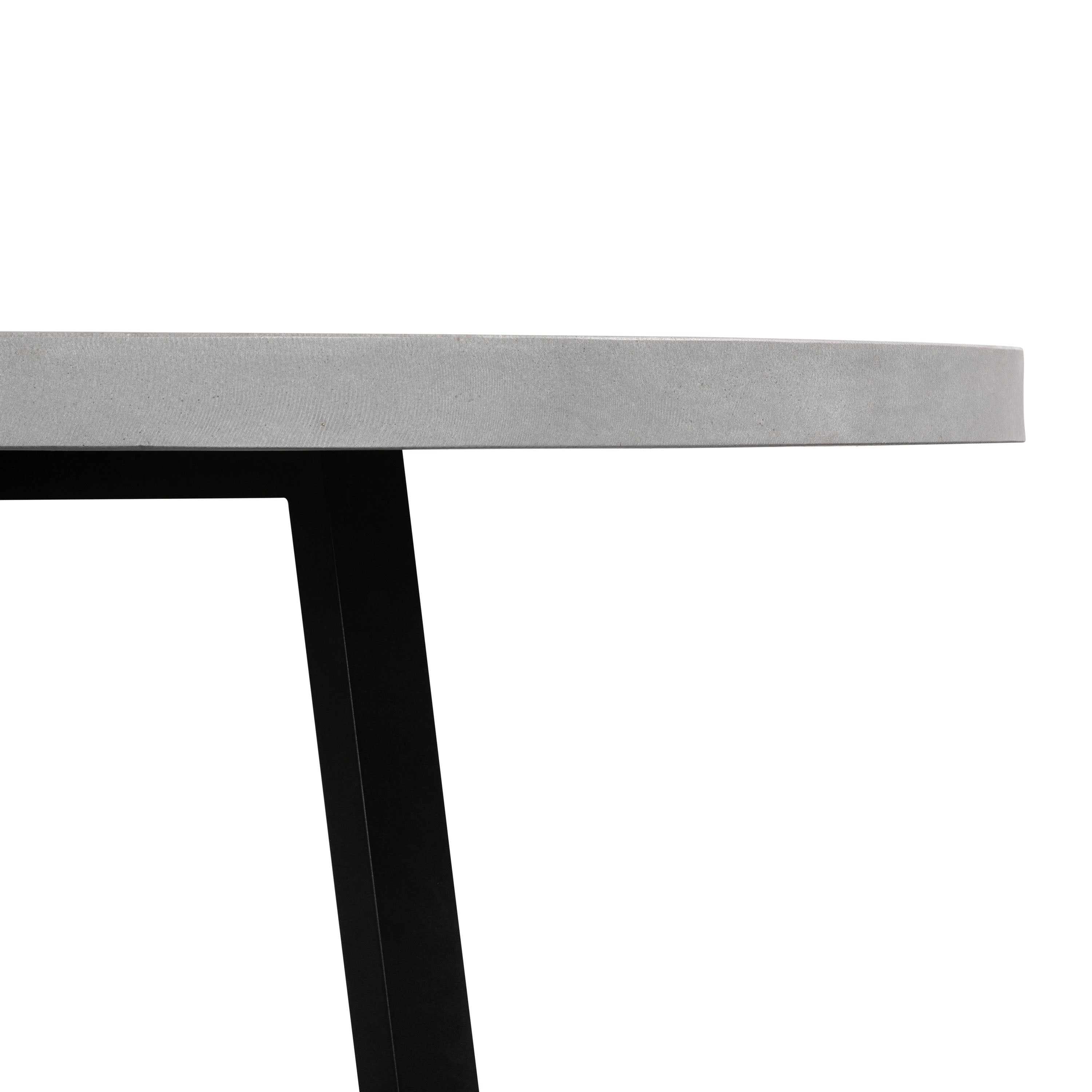 1.6m Alta Round Dining Table | Pebble Grey with Black Metal Legs - www.elkstone.com.au