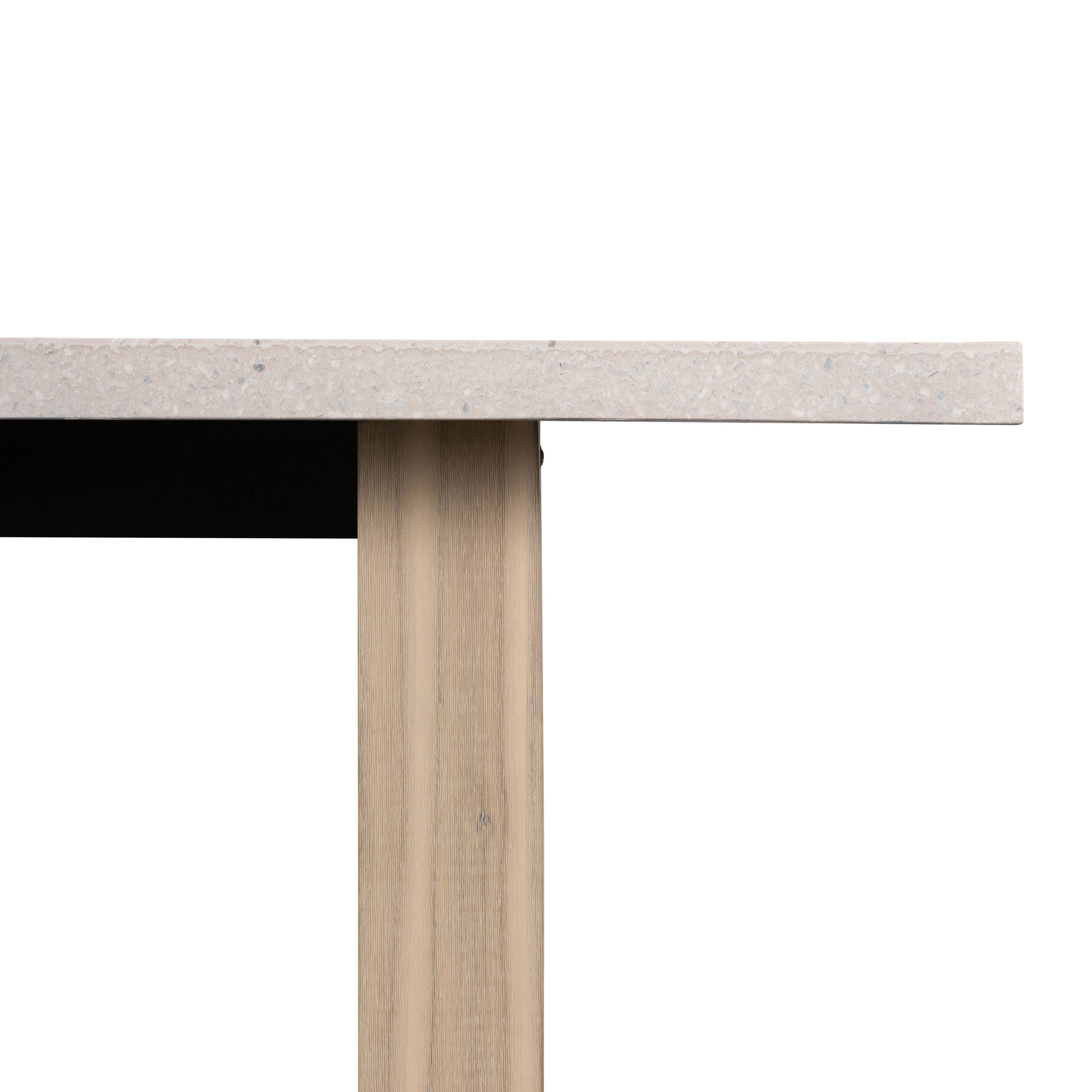 2.0m eTerrazzo Rectangular Dining Table | Ivory Coast with Wide Ivory Wash Legs - www.elkstone.com.au