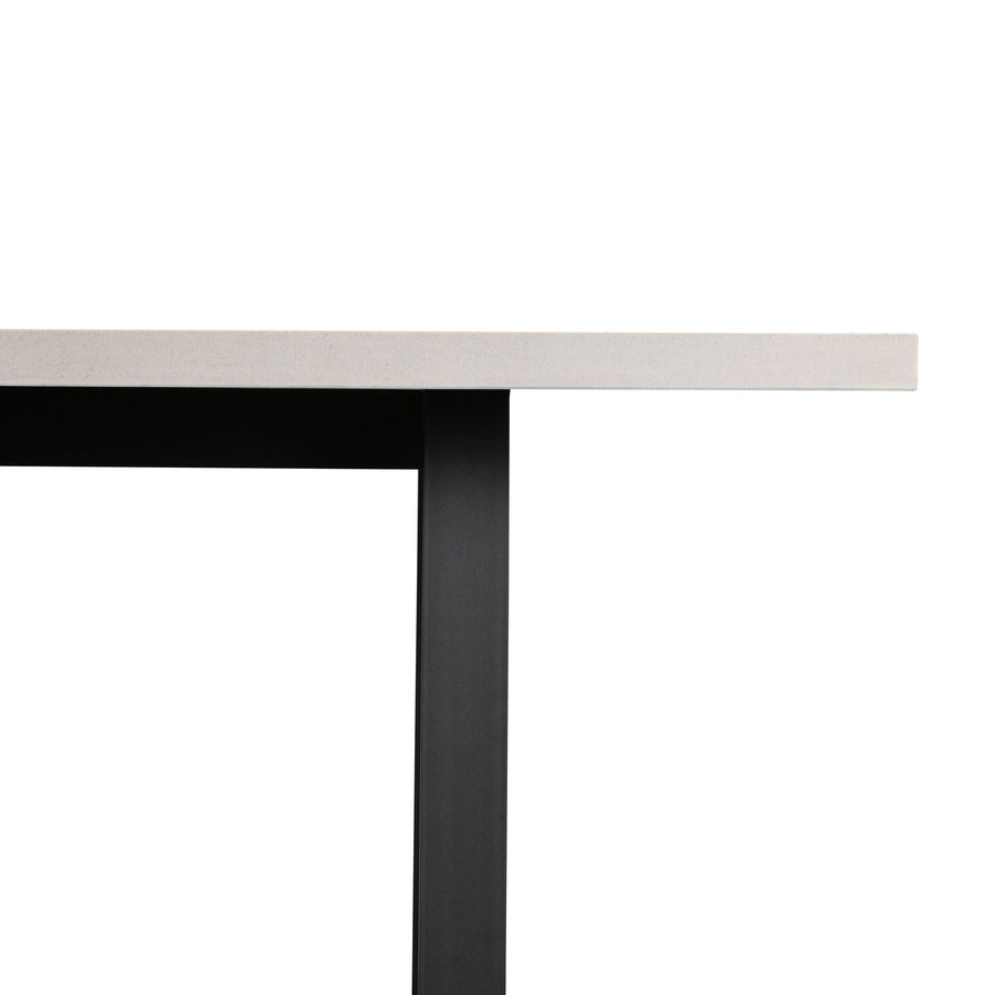 2.4m Sierra Rectangular Dining Table | Beige with Black Metal Legs - www.elkstone.com.au