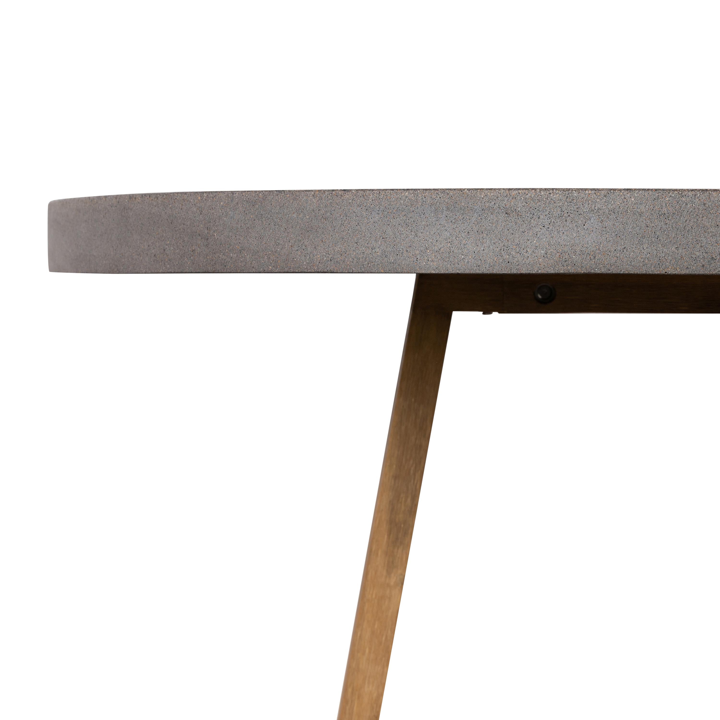 1.6m Alta Round Dining Table | Speckled Grey with Light Honey Acacia Wood Legs - www.elkstone.com.au