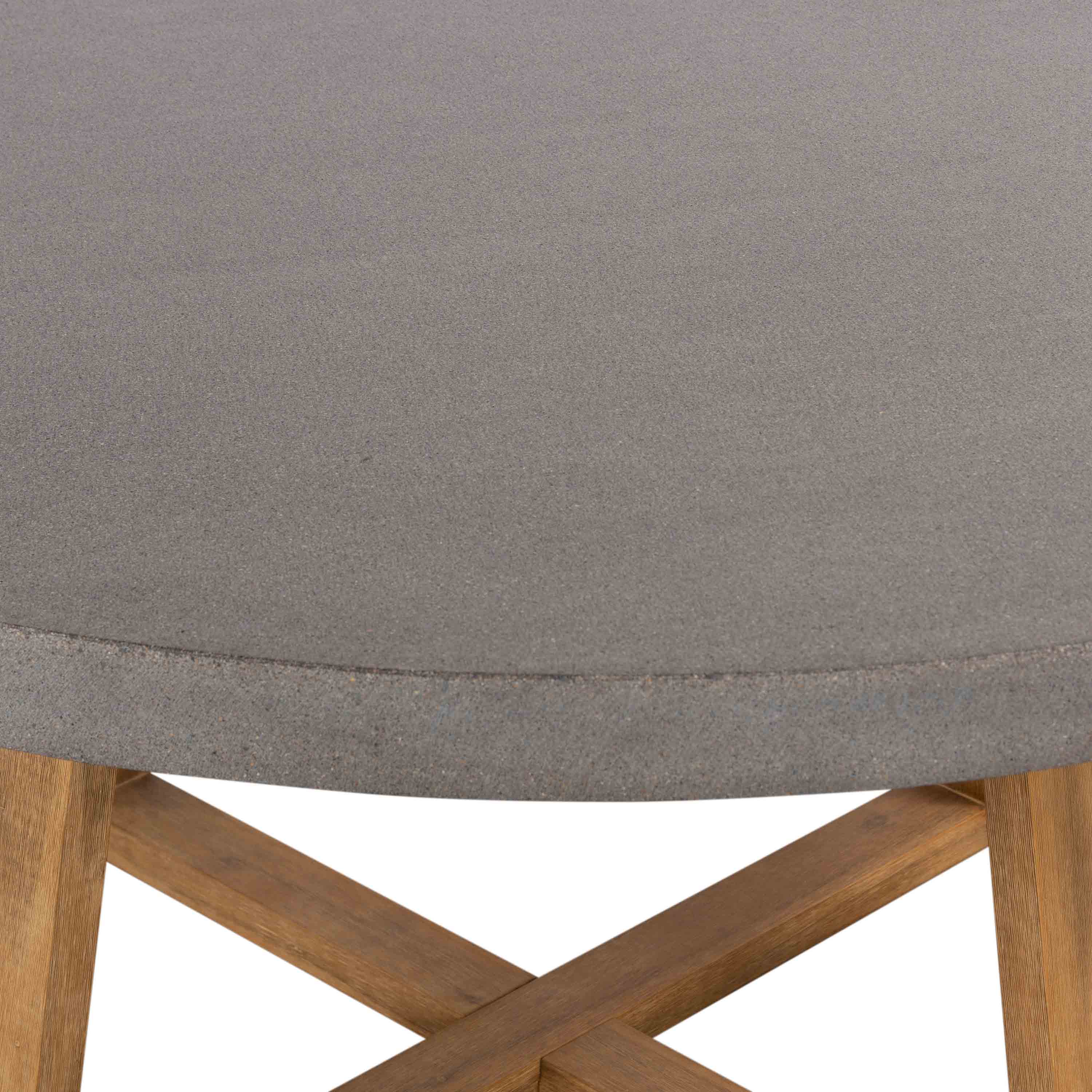 1.6m Alta Round Dining Table | Speckled Grey with Light Honey Acacia Wood Legs - www.elkstone.com.au