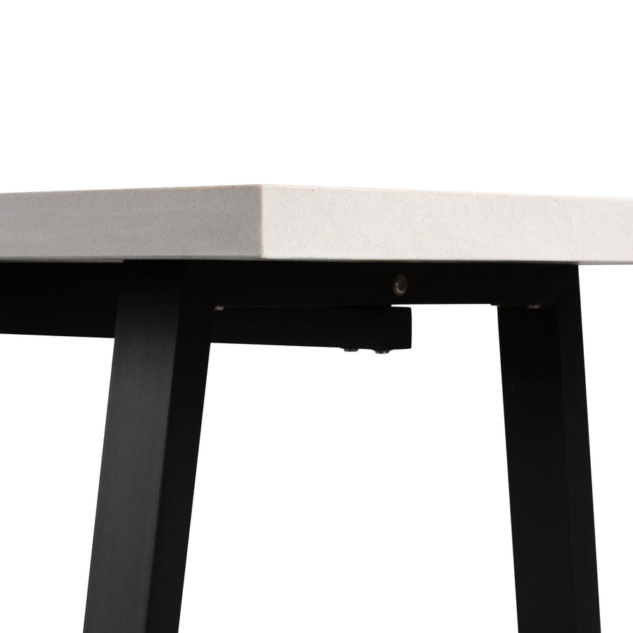 2.4m Sierra Rectangular Dining Table | Beige with Black Metal Legs - www.elkstone.com.au