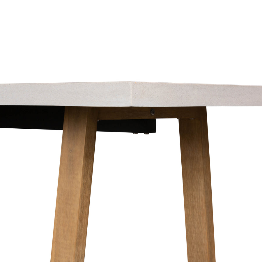 2.4m Sierra Rectangular Dining Table | Beige with Light Honey Timber Legs - www.elkstone.com.au