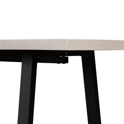 3.0m Sierra Rectangular Dining Table | Beige with Black Metal Legs - www.elkstone.com.au
