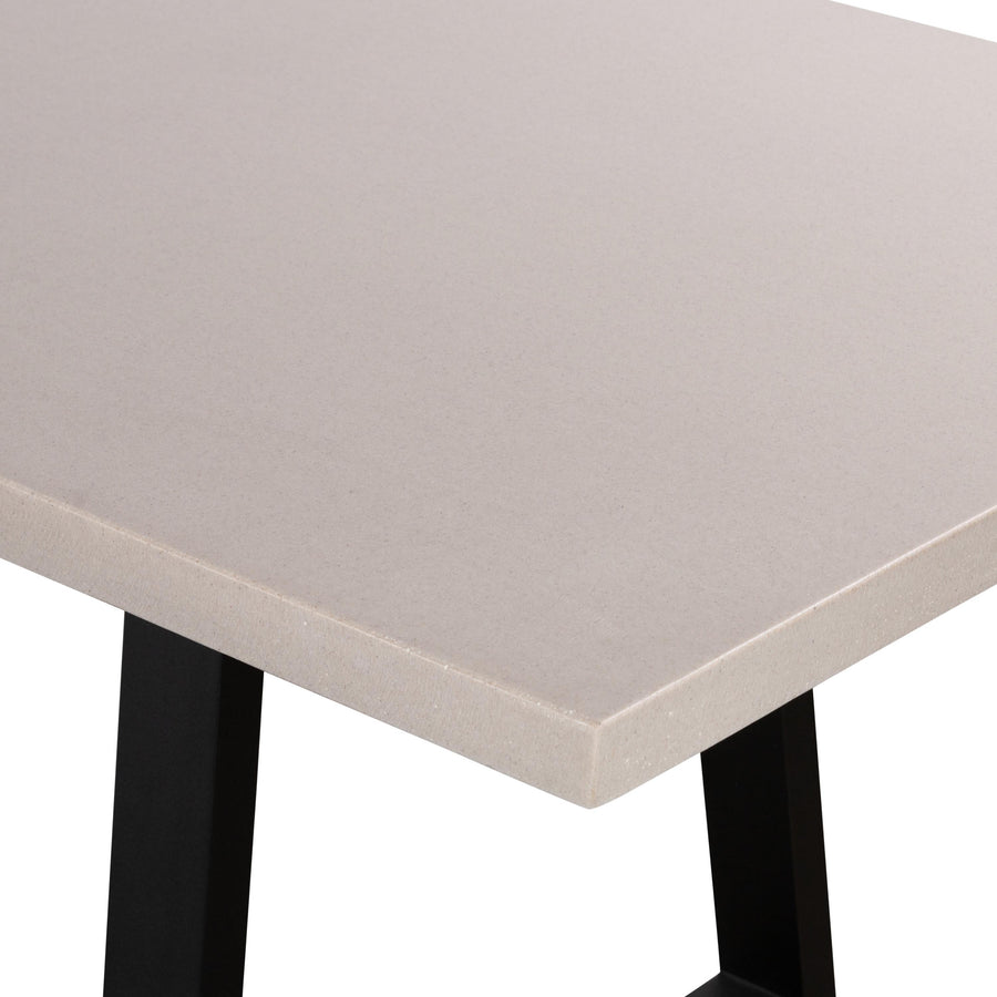 3.0m Sierra Rectangular Dining Table | Beige with Black Metal Legs - www.elkstone.com.au