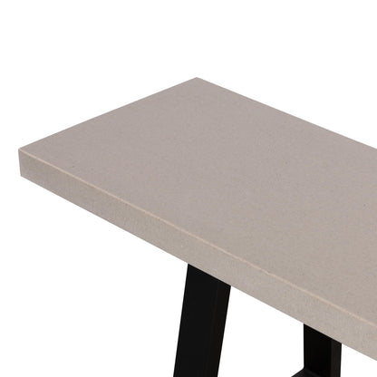 1.45m Sierra Bench Seat | Beige with Black Metal Legs - www.elkstone.com.au