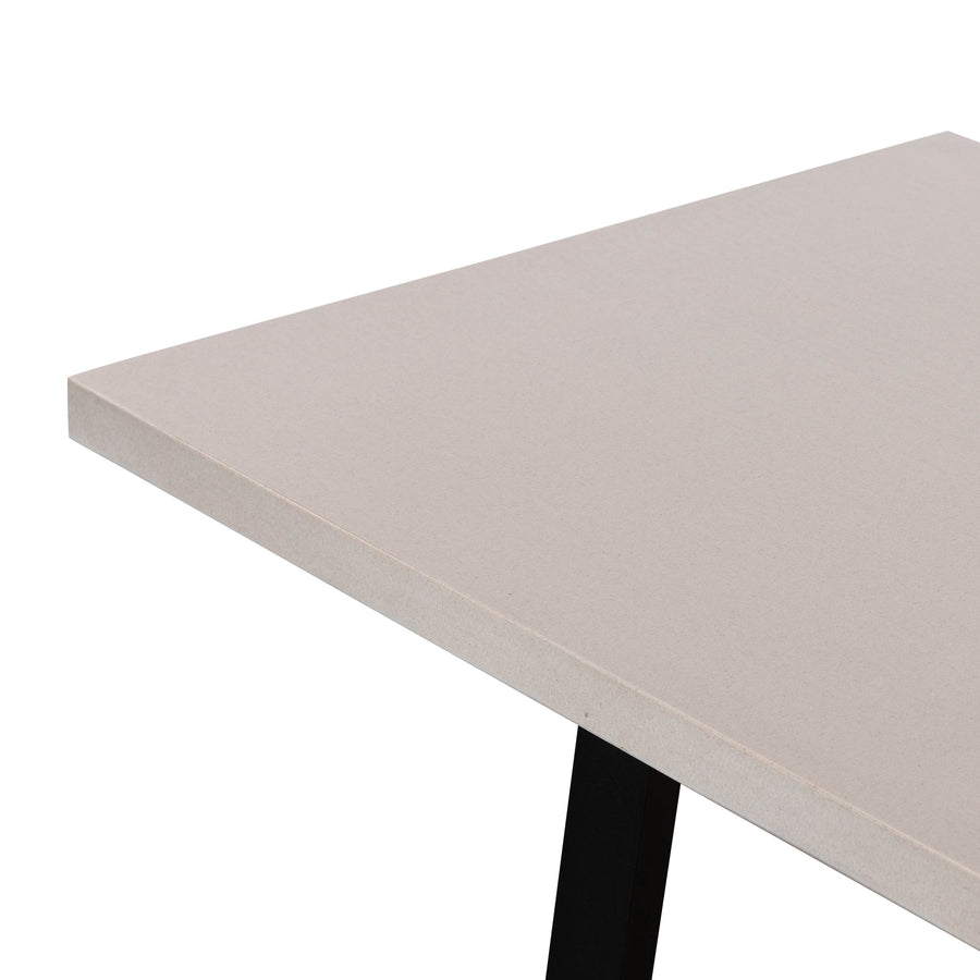 2.4m Sierra Rectangular Dining Table | Beige with Black Metal Legs - www.elkstone.com.au