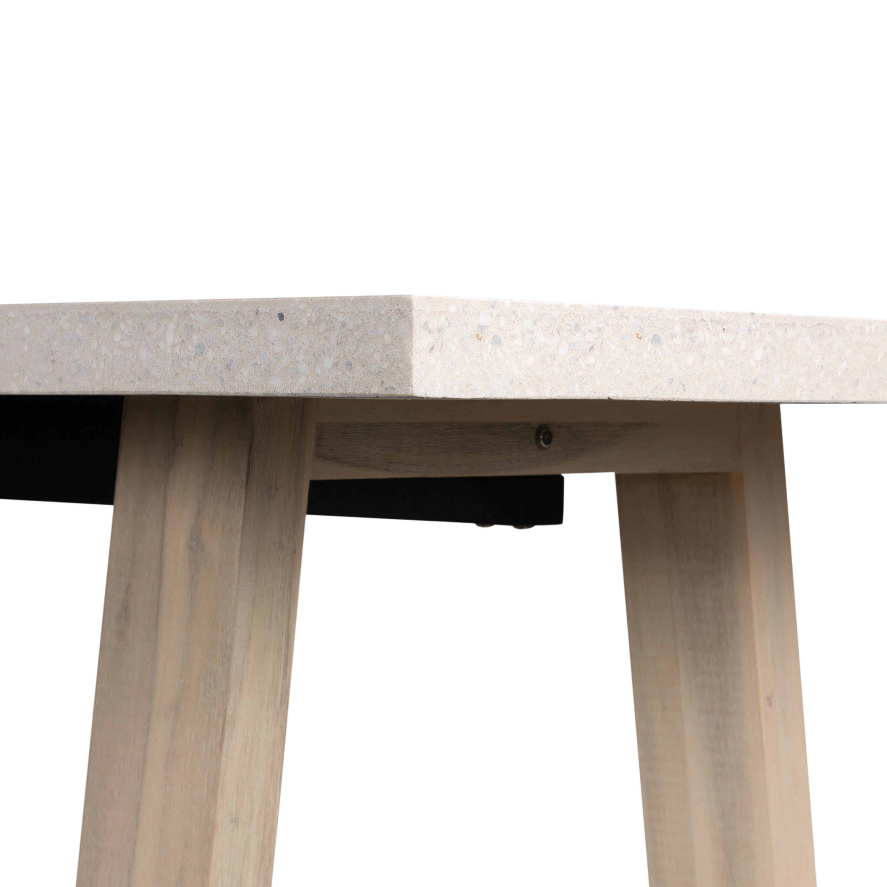 2.4m eTerrazzo Rectangular Dining Table | Ivory Coast with Wide Ivory Wash Legs - www.elkstone.com.au
