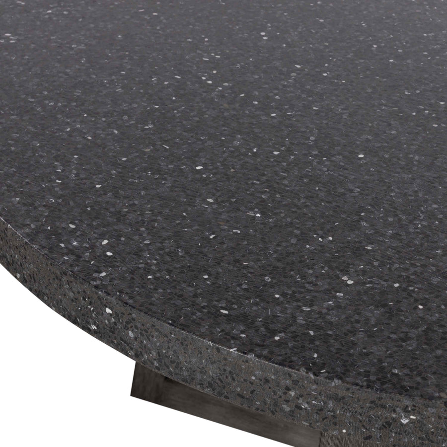 1.6m eTerrazzo Round Dining Table | Rich Umber with Norwegian Brown wash Acacia Legs- www.elkstone.com.au