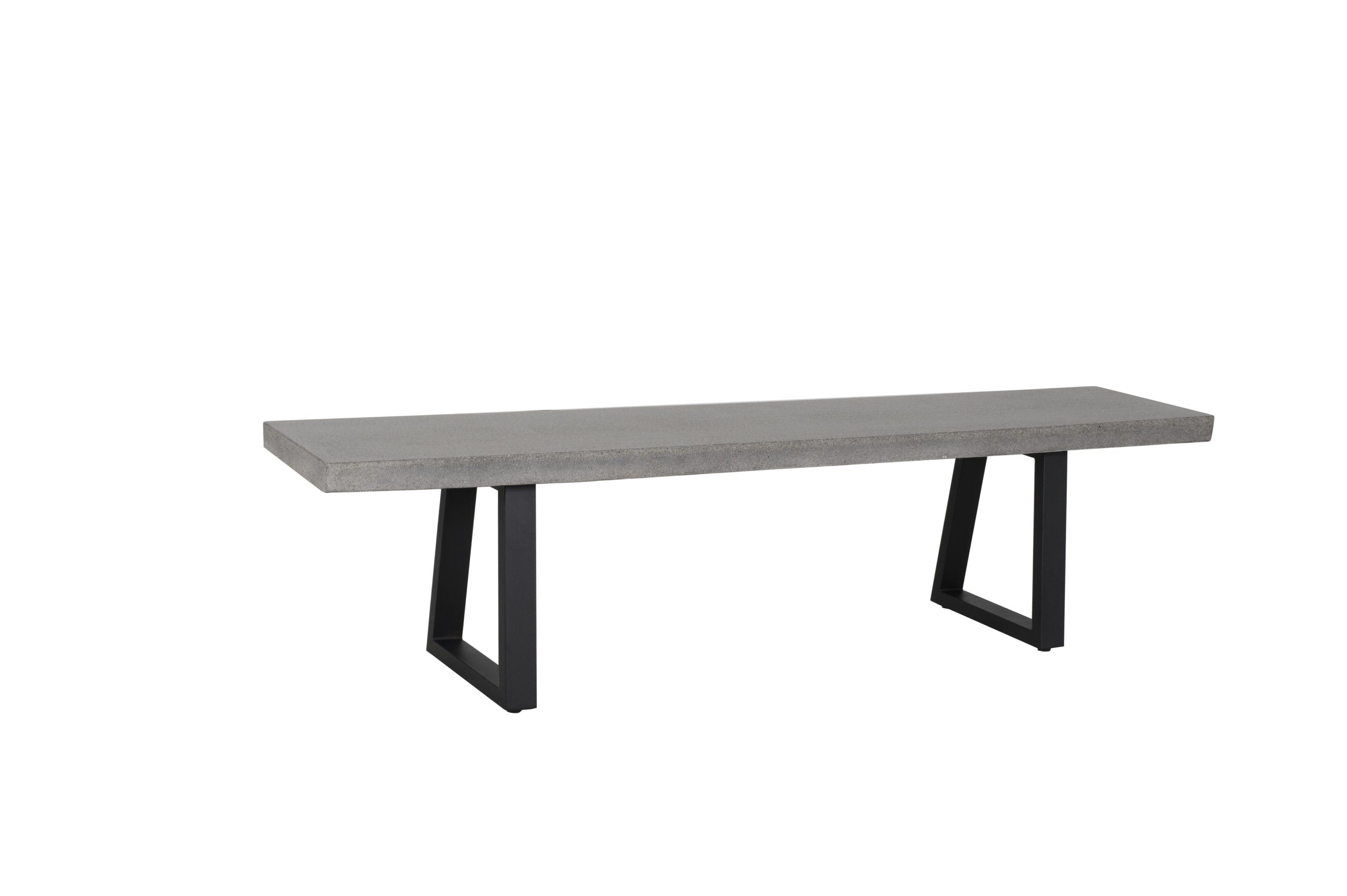 1.45m Alta Bench Seat – Speckled Grey with Black Powder Coated Metal Legs - www.elkstone.com.au
