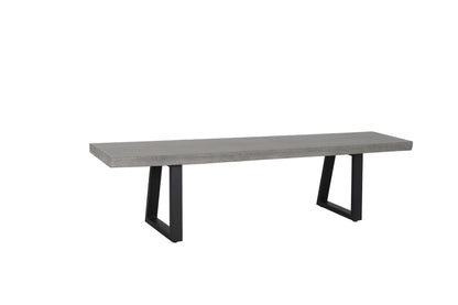 1.45m Alta Bench Seat – Speckled Grey with Black Powder Coated Metal Legs - www.elkstone.com.au