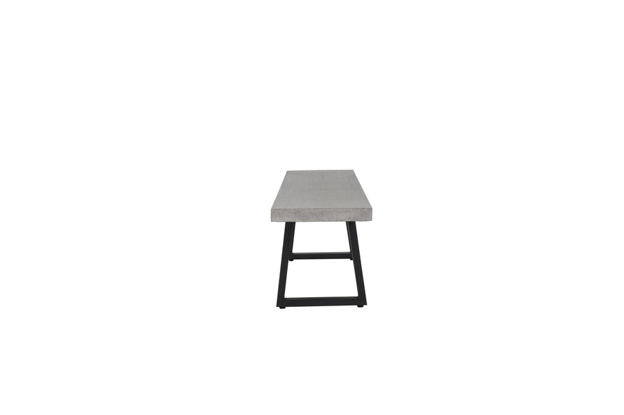 1.45m Alta Bench Seat – Speckled Grey with Black Powder Coated Metal Legs - www.elkstone.com.au