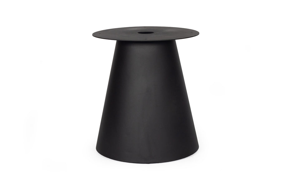1.4m Avalon Round Dining Table | Speckled Grey with Black Metal Cone Base - www.elkstone.com.au