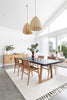 2.4m Sierra Rectangular Dining Table | Ebony Black with Light Honey Acacia Wood Legs - www.elkstone.com.au
