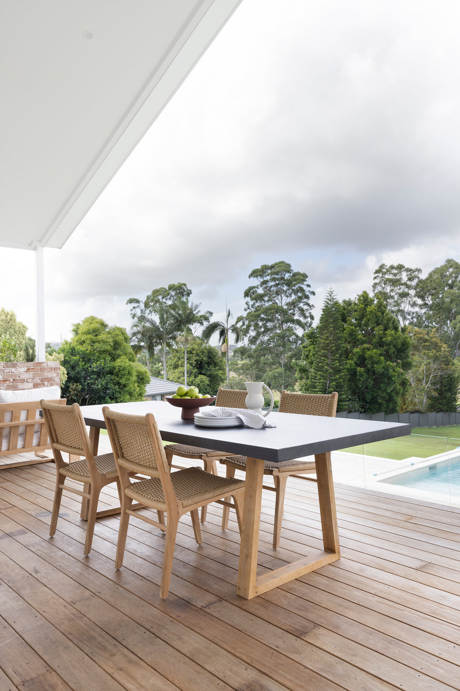 2.4m Sierra Rectangular Dining Table | Ebony Black with Light Honey Acacia Wood Legs - www.elkstone.com.au
