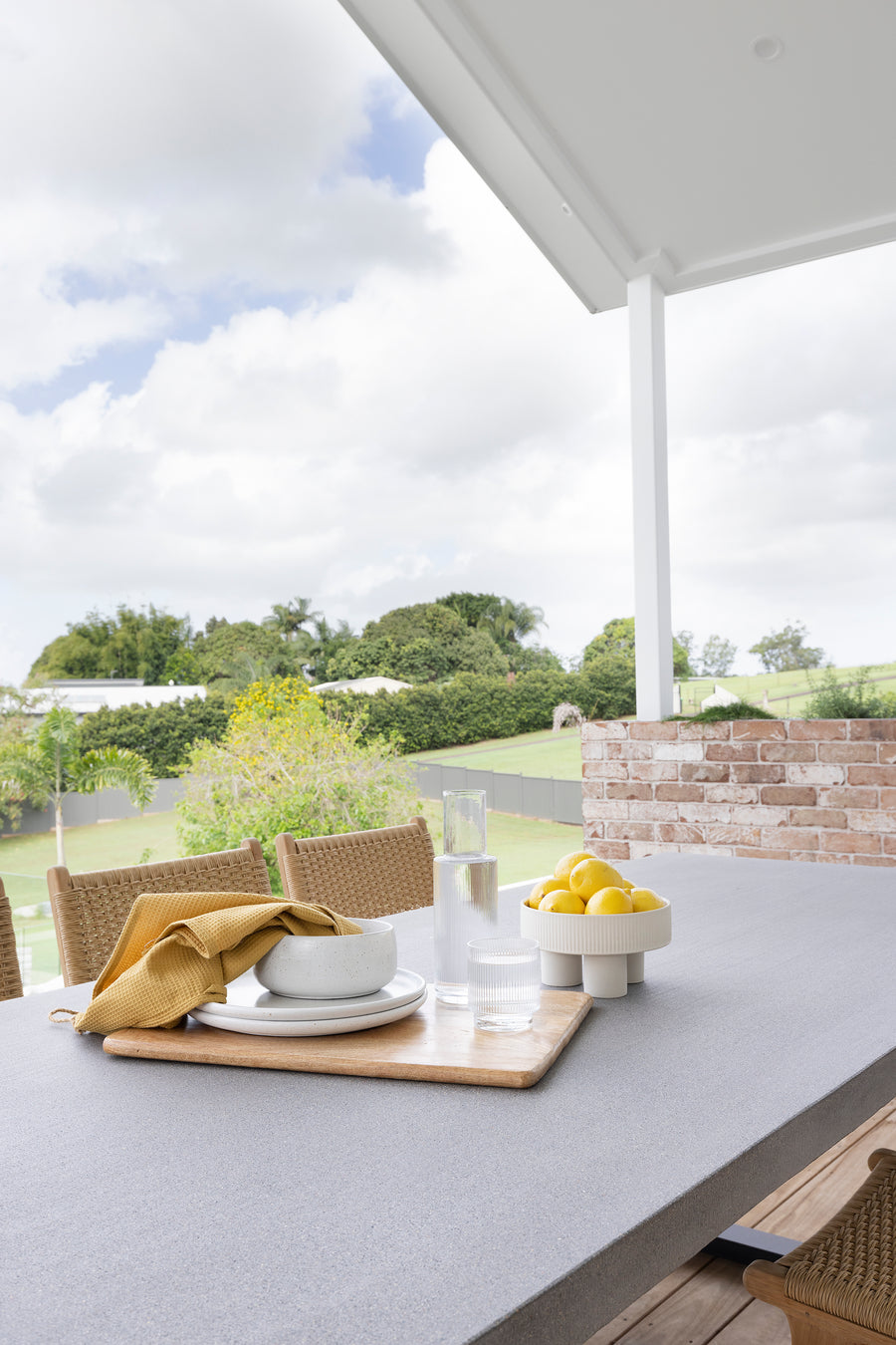 2.4m Sierra Rectangular Dining Table | Speckled Grey with Black Metal Legs - www.elkstone.com.au