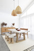 2.0m eTerrazzo Rectangular Dining Table | Ivory Coast with Wide Ivory Wash Legs - www.elkstone.com.au