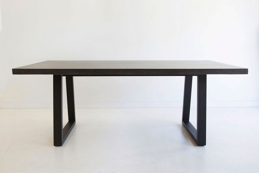 1.8m Alta Rectangular Dining Table - Black with Black Powder Coated Iron Legs - www.elkstone.com.au