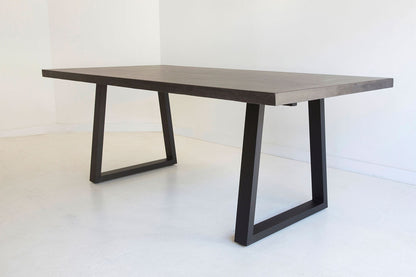 1.8m Alta Rectangular Dining Table - Black with Black Powder Coated Iron Legs - www.elkstone.com.au