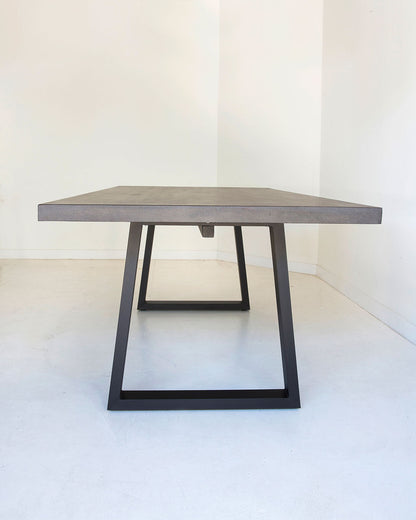 2.0m Alta Rectangular Dining Table - Black with Black Metal Legs - www.elkstone.com.au
