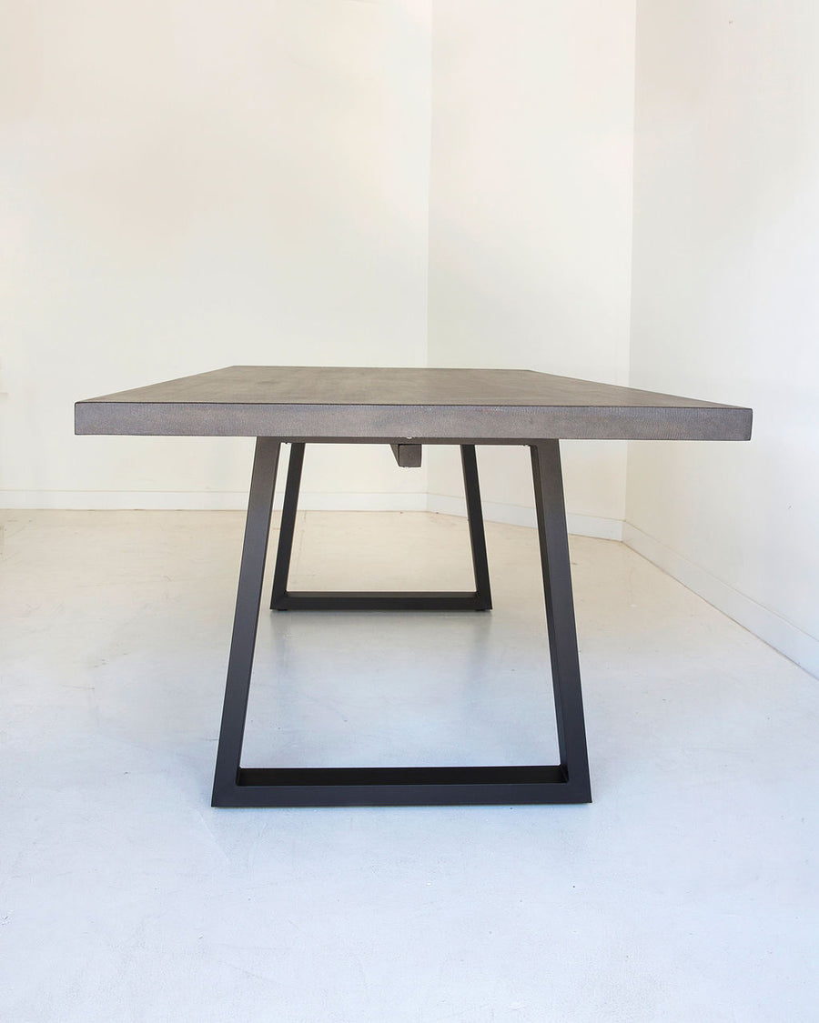 1.8m Alta Rectangular Dining Table - Black with Black Powder Coated Iron Legs - www.elkstone.com.au