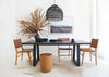 1.8m Alta Rectangular Dining Table - Black with Black Powder Coated Iron Legs - www.elkstone.com.au