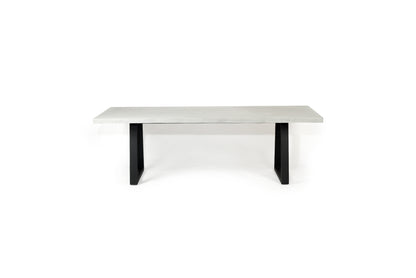 2.4m Sierra Rectangular Dining Table | Pebble Grey with Black Metal Legs - www.elkstone.com.au