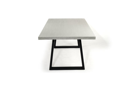 2.4m Sierra Rectangular Dining Table | Pebble Grey with Black Metal Legs - www.elkstone.com.au