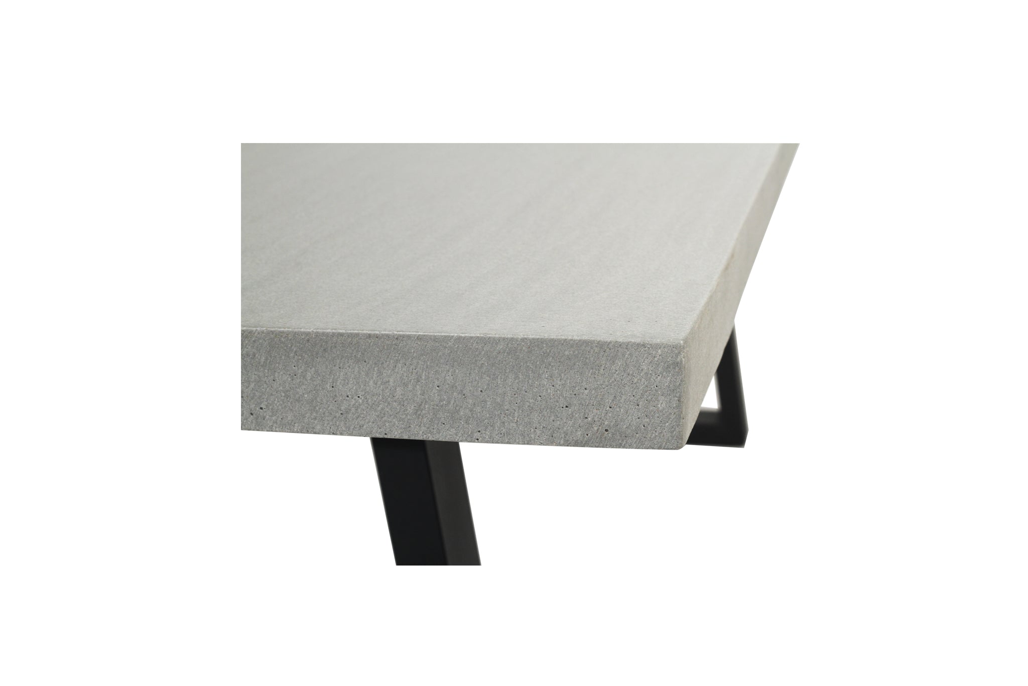 2.4m Sierra Rectangular Dining Table | Pebble Grey with Black Metal Legs - www.elkstone.com.au