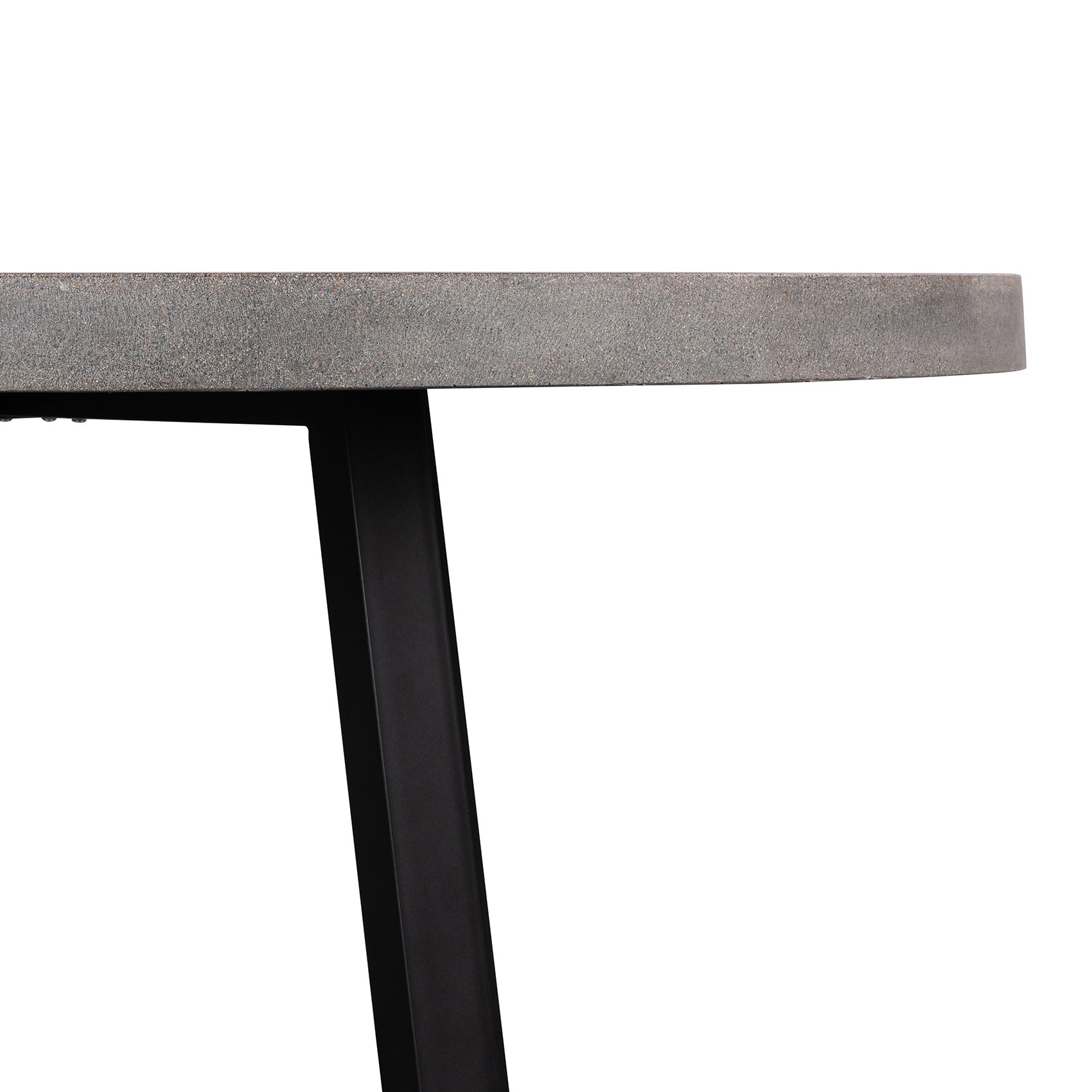 1.6m Alta Round Dining Table | Speckled Grey with Black Metal Legs - www.elkstone.com.au