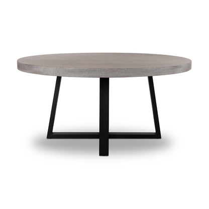 1.6m Alta Round Dining Table | Speckled Grey with Black Metal Legs - www.elkstone.com.au