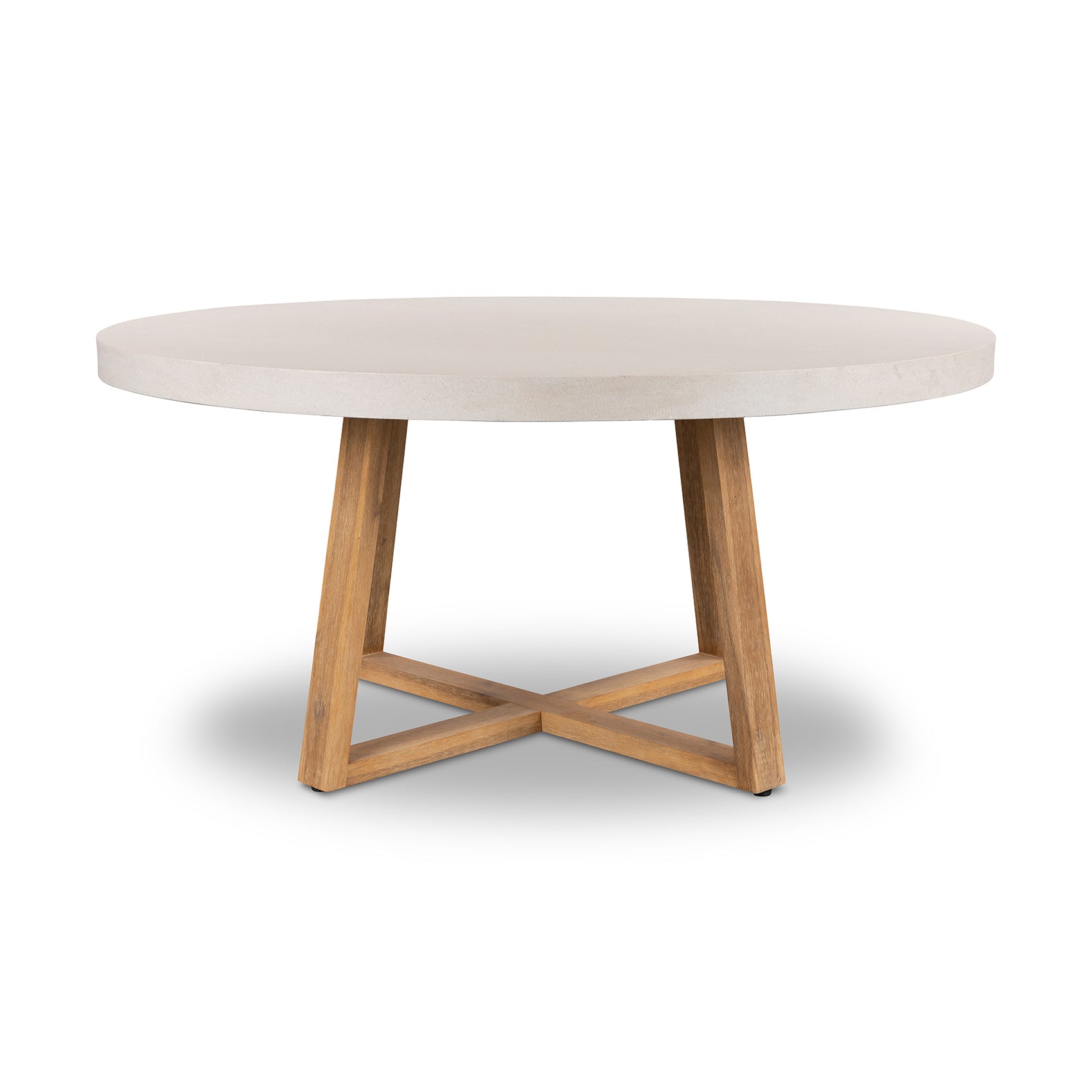 1.6m Alta Round Dining Table | Beige with Light Honey Legs - www.elkstone.com.au