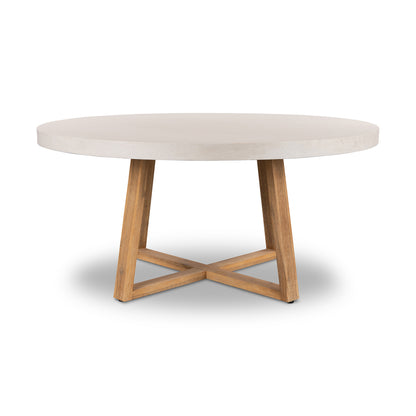 1.6m Alta Round Dining Table | Beige with Light Honey Legs - www.elkstone.com.au