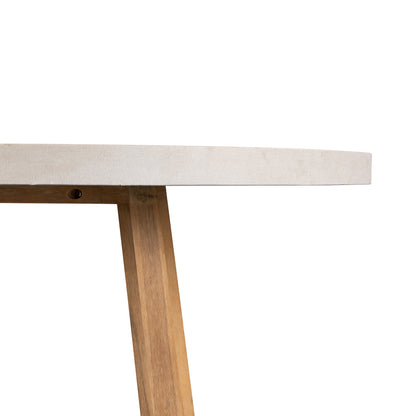 1.6m Alta Round Dining Table | Beige with Light Honey Legs - www.elkstone.com.au