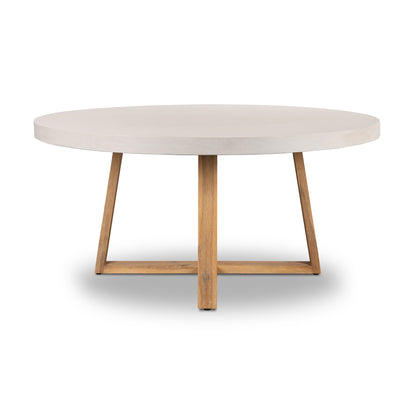 1.6m Alta Round Dining Table | Beige with Light Honey Legs - www.elkstone.com.au