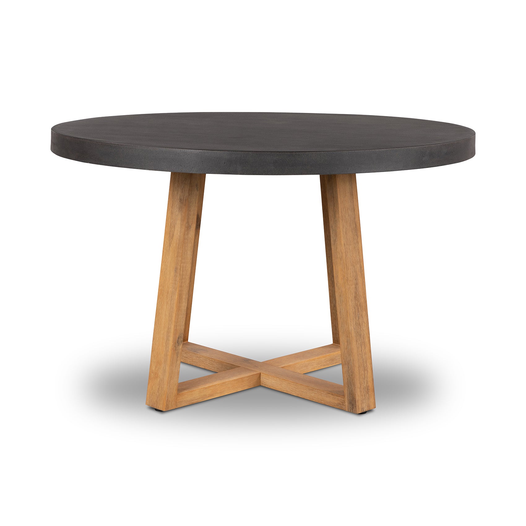 1.2m Alta Round Dining Table | Ebony Black with Light Honey Acacia Wood Legs - www.elkstone.com.au