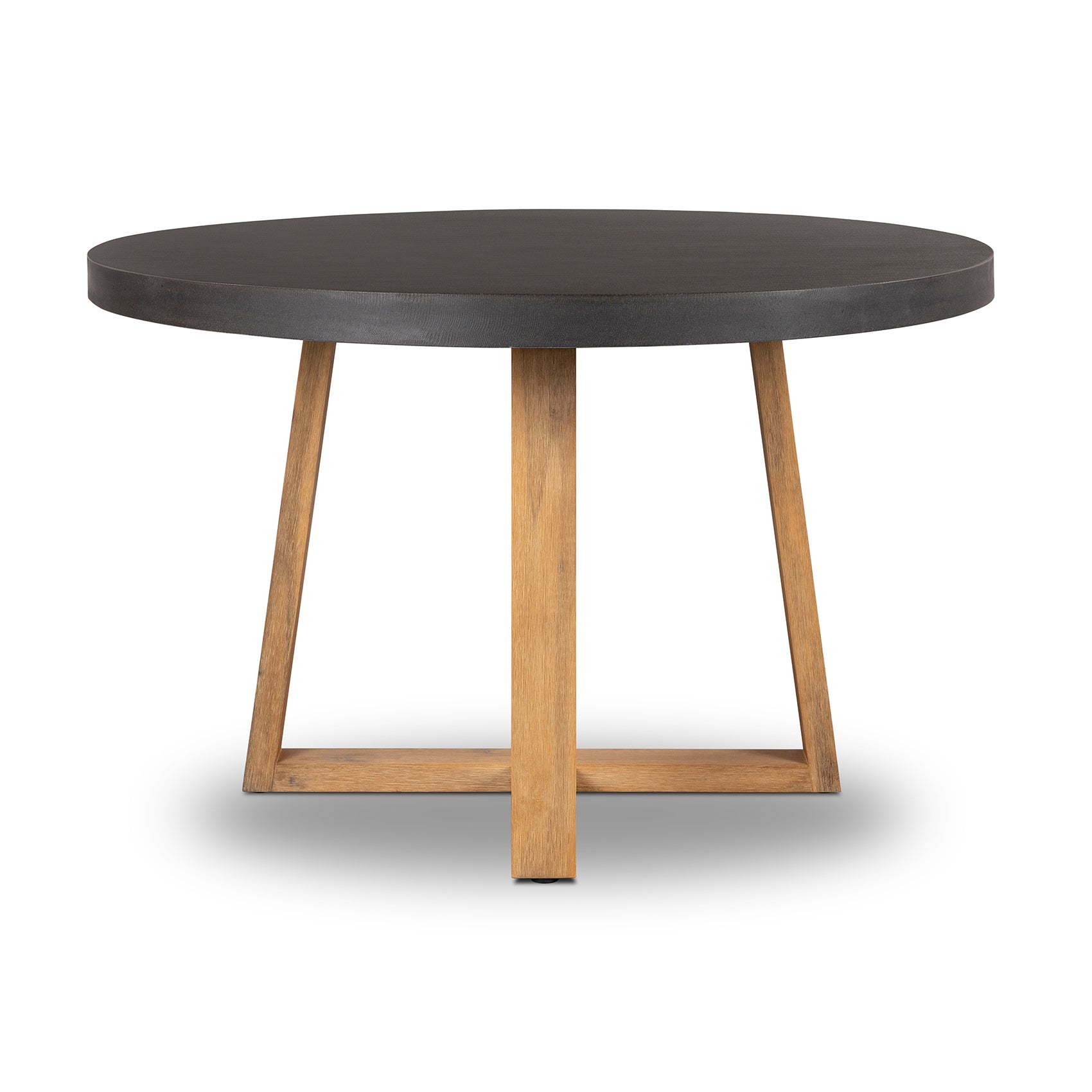 1.2m Alta Round Dining Table | Ebony Black with Light Honey Acacia Wood Legs - www.elkstone.com.au