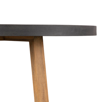 1.2m Alta Round Dining Table | Ebony Black with Light Honey Acacia Wood Legs - www.elkstone.com.au