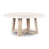 1.6m eTerrazzo Round Dining Table | Ivory Coast with Wide Ivory Washed Acacia Wood Legs - www.elkstone.com.au