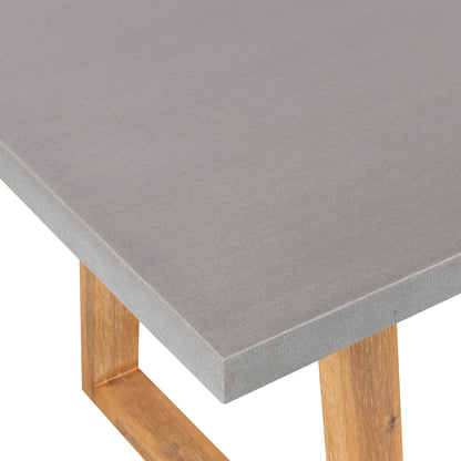 1.8m Sierra Rectangular Dining Table | Pebble Grey with Light Honey Acacia Wood Legs - www.elkstone.com.au