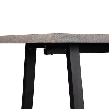 1.8m Sierra Rectangular Dining Table | Speckled Grey with Black Metal Legs - www.elkstone.com.au