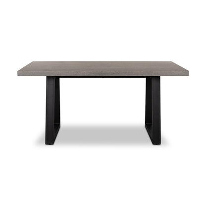 1.6m Sierra Rectangular Dining Table | Speckled Grey with Black Metal Legs - www.elkstone.com.au