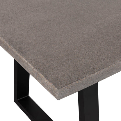 1.6m Sierra Rectangular Dining Table | Speckled Grey with Black Metal Legs - www.elkstone.com.au