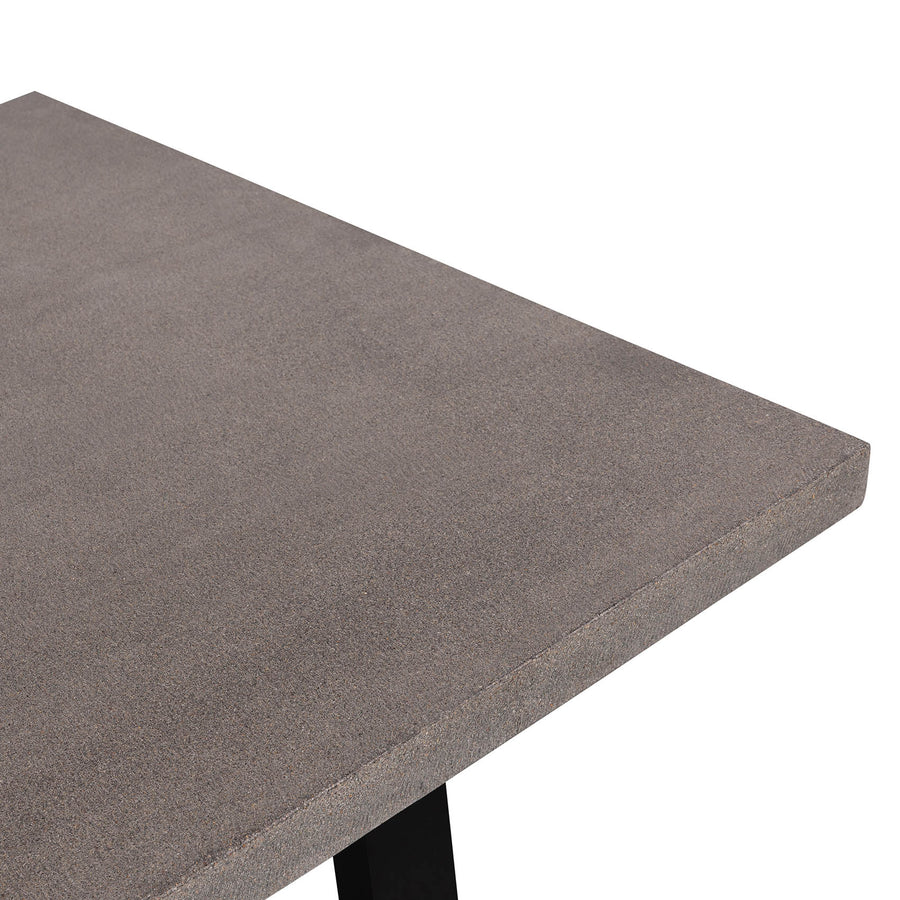 1.6m Sierra Rectangular Dining Table | Speckled Grey with Black Metal Legs - www.elkstone.com.au