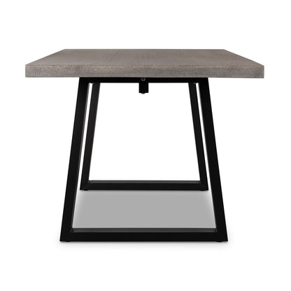 1.6m Sierra Rectangular Dining Table | Speckled Grey with Black Metal Legs - www.elkstone.com.au